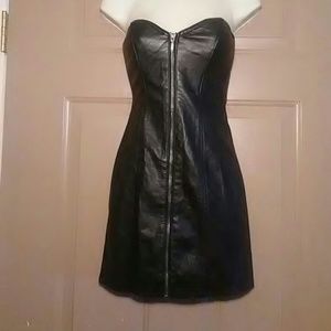 h and m leather dress
